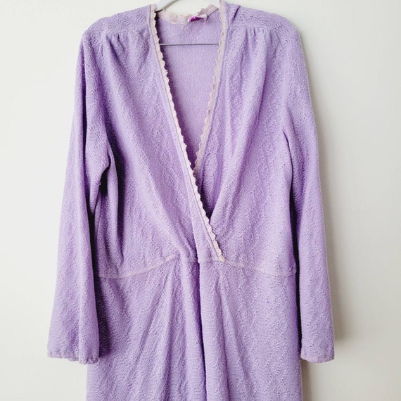 Vintage Plus-Sized Lavender Faux Wrap Sweater Dre… - image 7