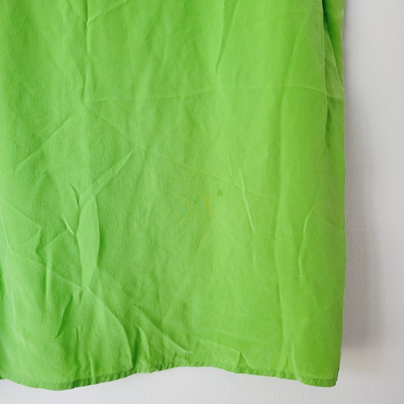 Vintage Bloomingdale's Lime Green Silk Tank Top. … - image 7