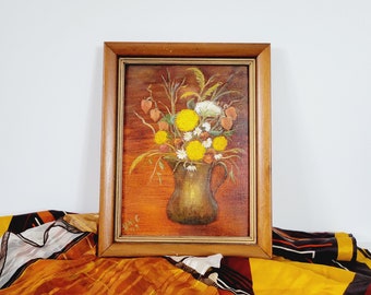 Vintage Floral Still Life Oil Painting, Framed 1979 Signed Art