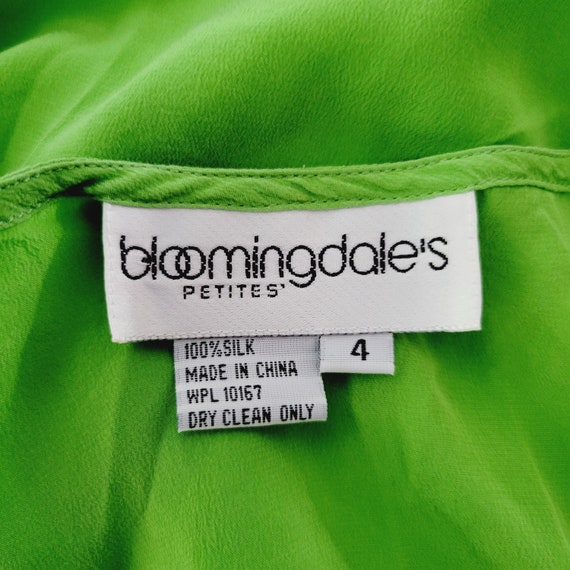 Vintage Bloomingdale's Lime Green Silk Tank Top. … - image 5