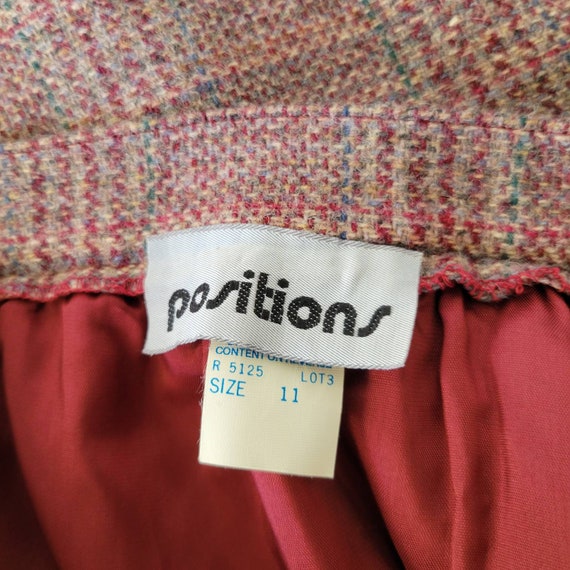 Vintage Pastel Plaid Wool Midi Skirt. Light Acade… - image 5