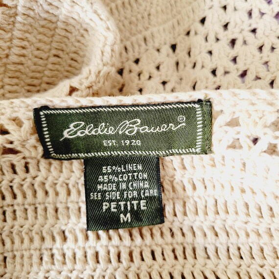 90s Eddie Bauer Cream Open Knit Cardigan. Grannyc… - image 5