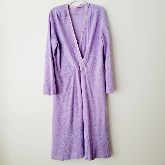 Vintage Plus-Sized Lavender Faux Wrap Sweater Dre… - image 2