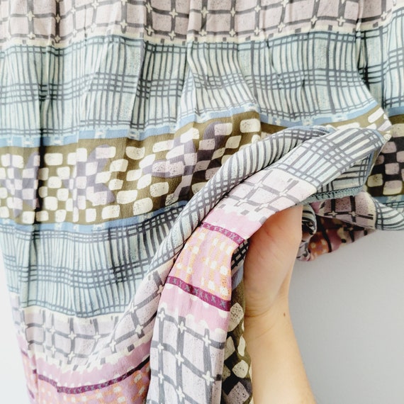 Muted Pastel Mixed Print Silk Pendleton Skirt. Vi… - image 7