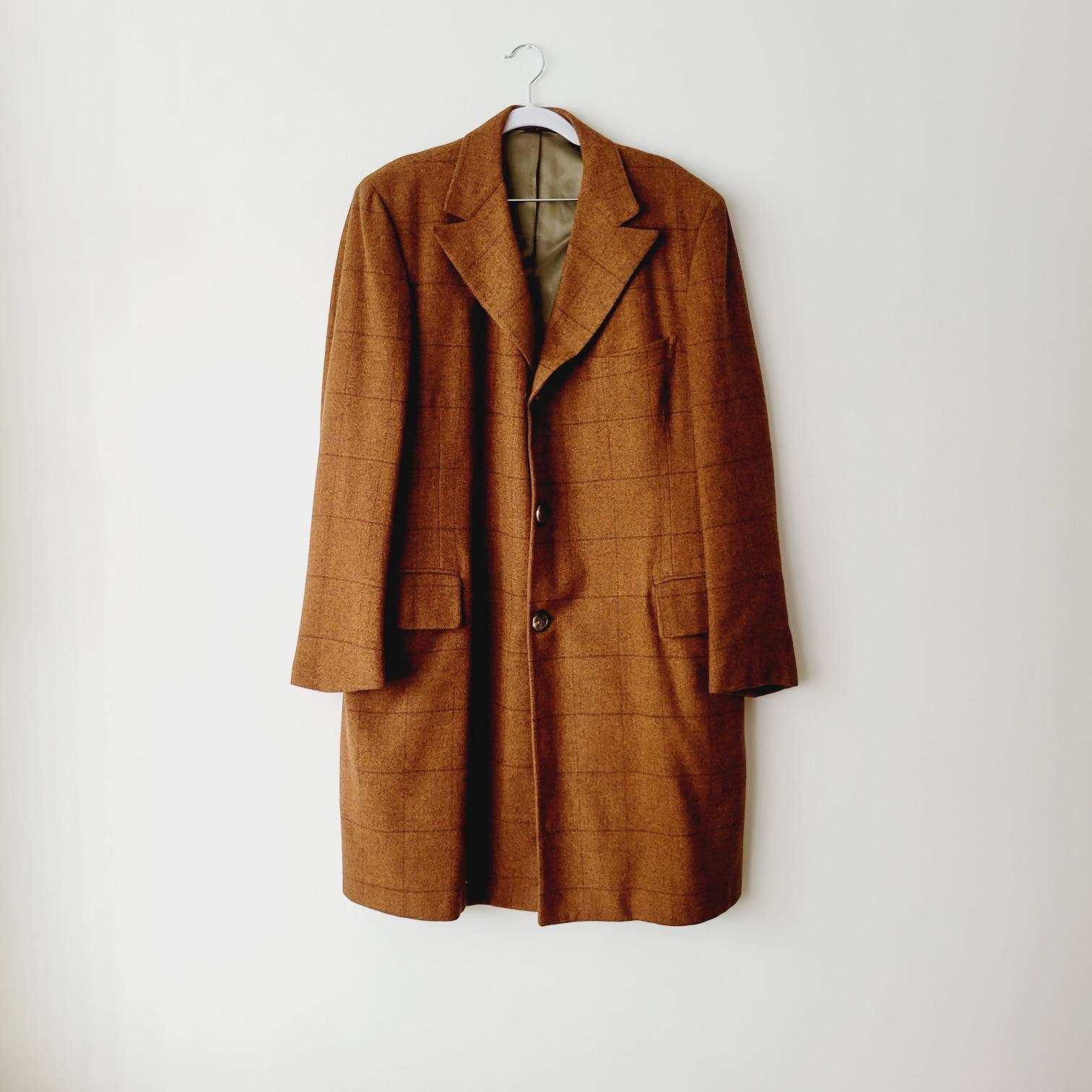 brown plaid peacoat