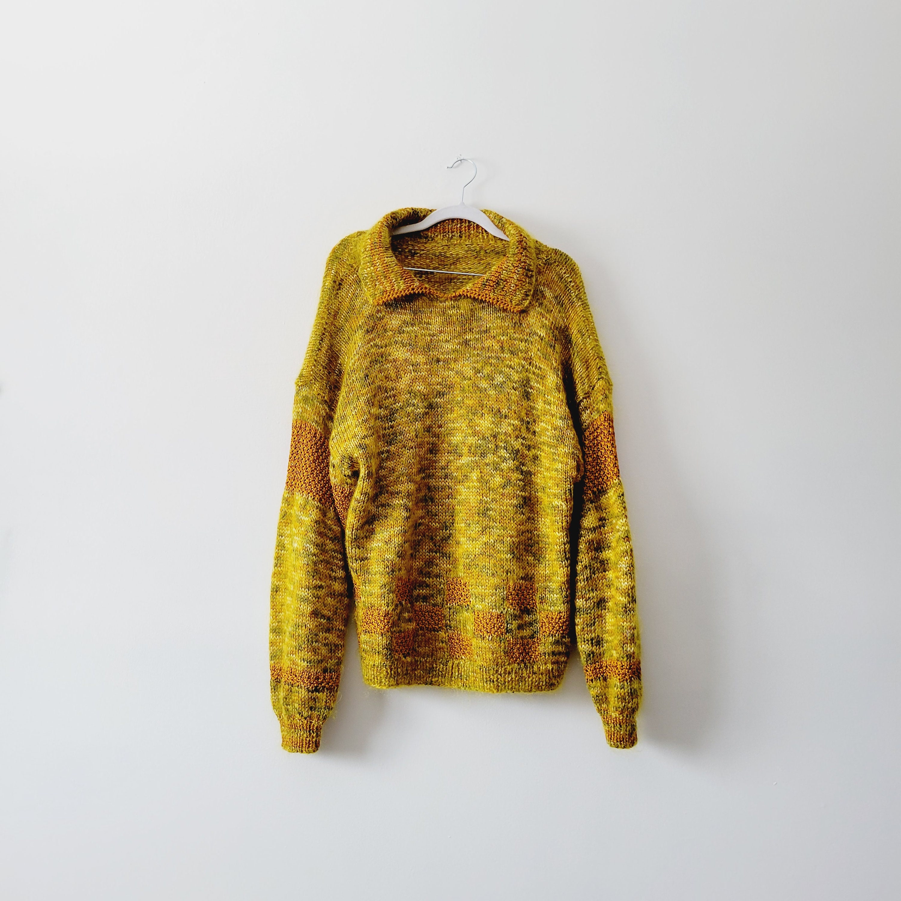 トップス MURRAL Gradation knit short sweater VIPWOLF Men's Crochet Short Sleeve Sweater Number Graphic