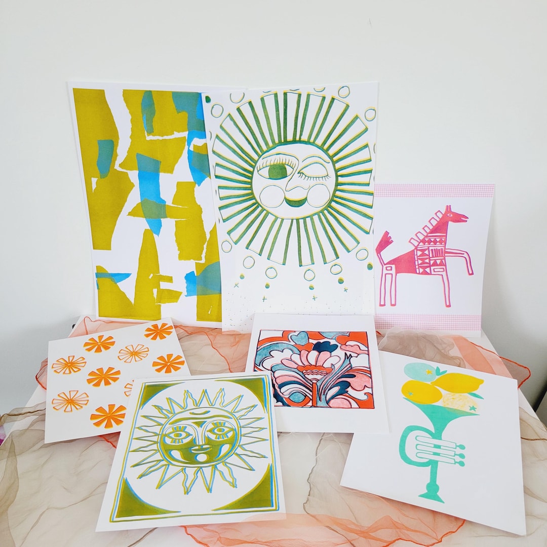 vintage-inspired-bright-risograph-prints-select-one-or-more-boho-sun