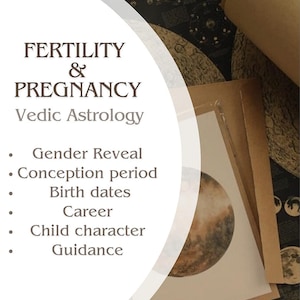 Lectura astrológica védica sobre fertilidad y embarazo: Lectura para niños. Crianza futura. Carta astral védica. Astrología para padres. Predicción de género.