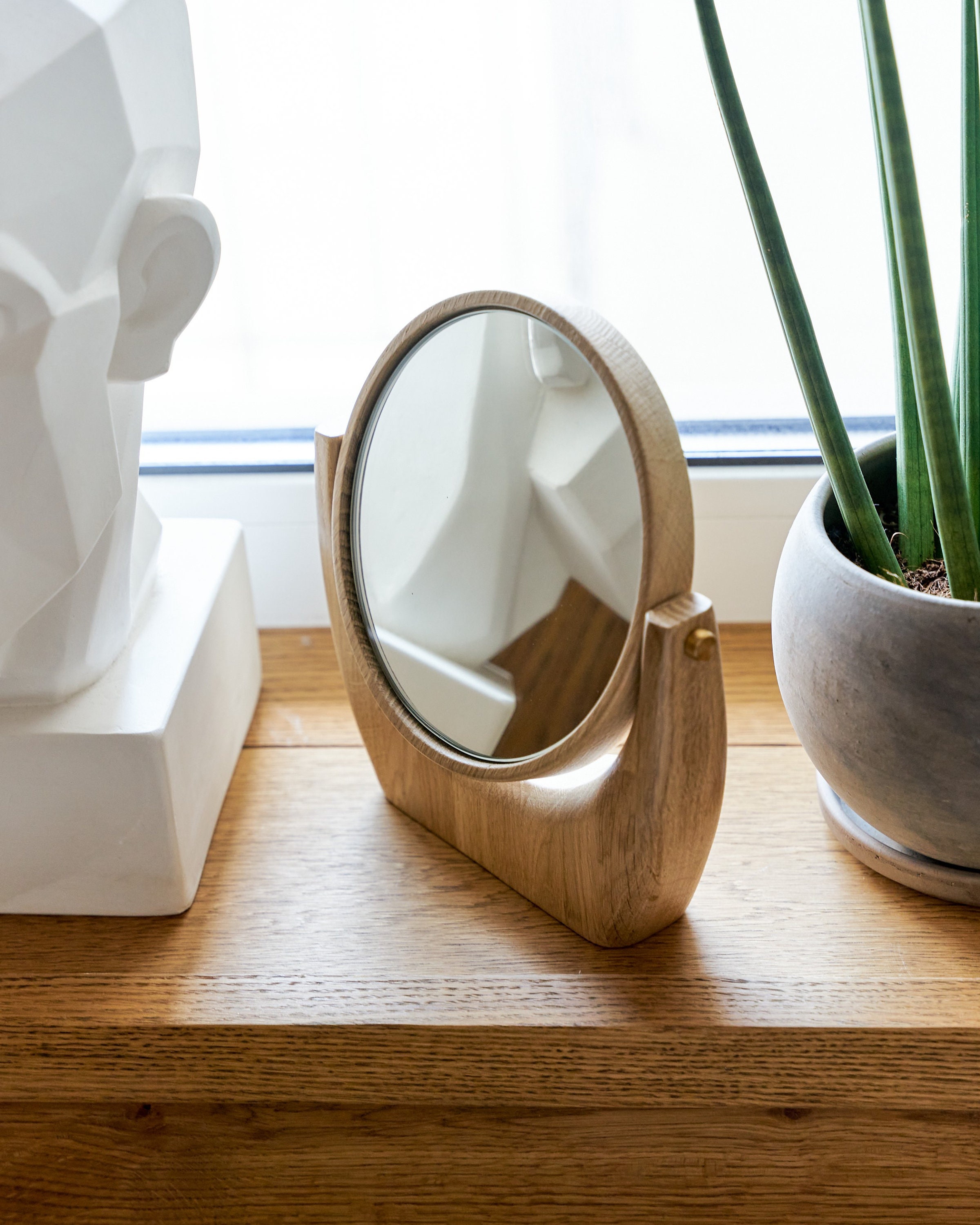 Wooden desktop mirror for best makeup compact mirror for Etsy