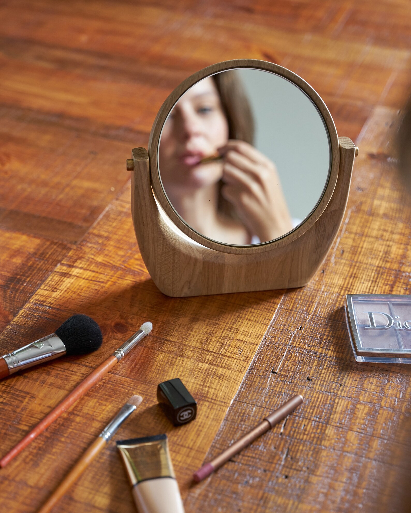 Wooden desktop mirror for best makeup compact mirror for Etsy