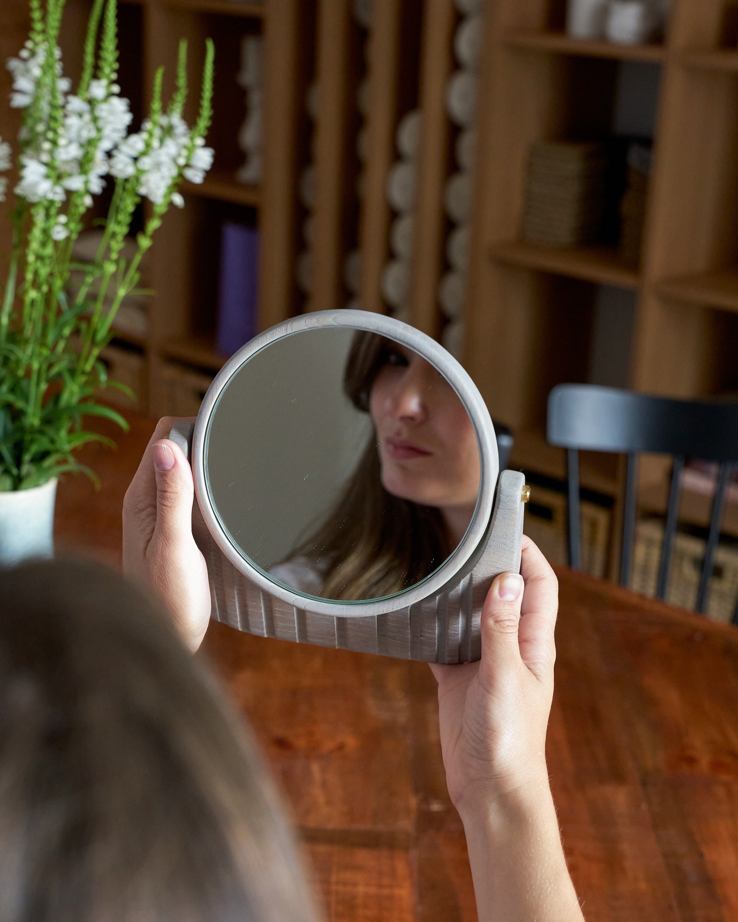 Wooden desktop mirror for best makeup compact mirror for Etsy