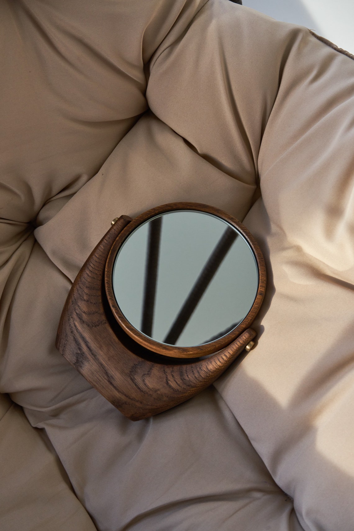 Wooden desktop mirror for best makeup compact mirror for Etsy