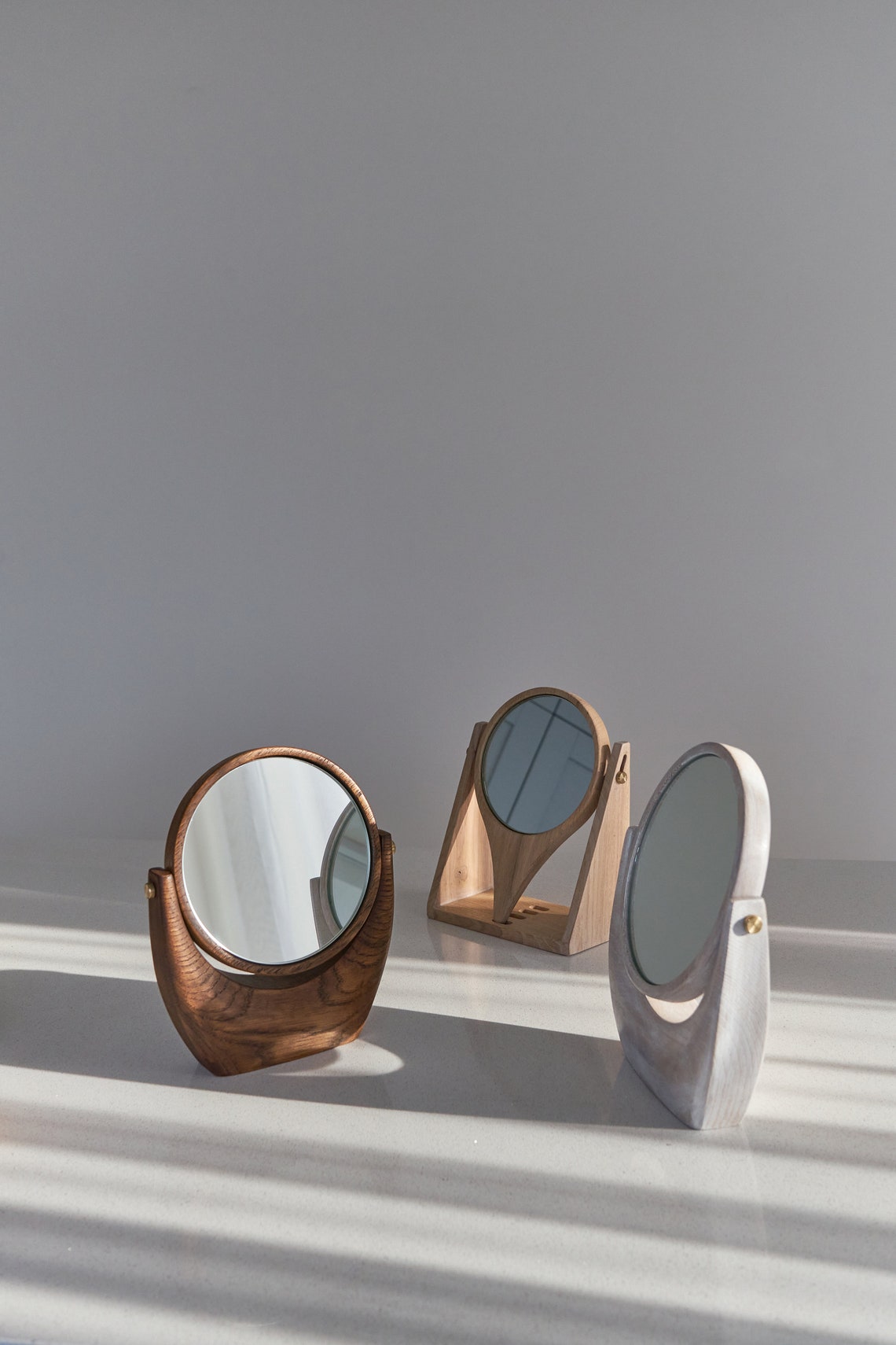 Wooden desktop mirror for best makeup compact mirror for Etsy