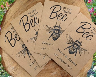 Wildflower Seed Wedding Favor packets Personalized x 10 inc seed - Eco Friendly - We Were Meant to Bee