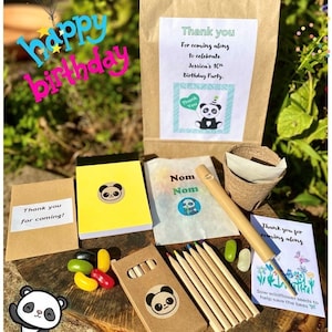 Personalized Friendly Kids Birthday Panda Party Bags bird whistles/flowers Quality!