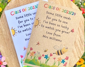 Personalized End of Year/Term Gifts for Class | Personalized Student Gifts | Gift For Pupils | Seed Packets | TA | Nursery Seed Gifts