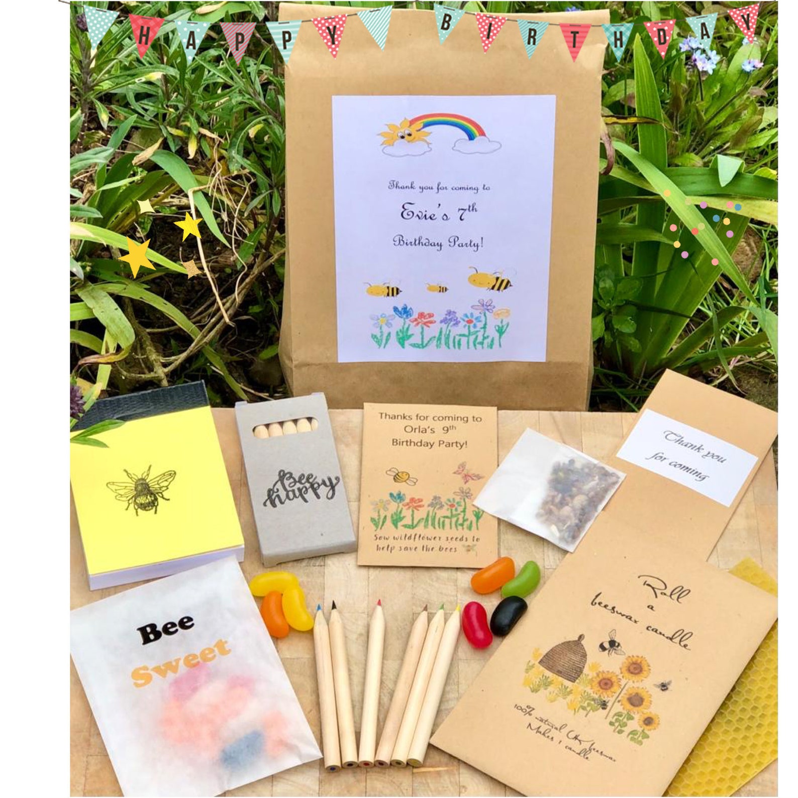 Personalised Eco Friendly Kids Birthday Party Bags Etsy