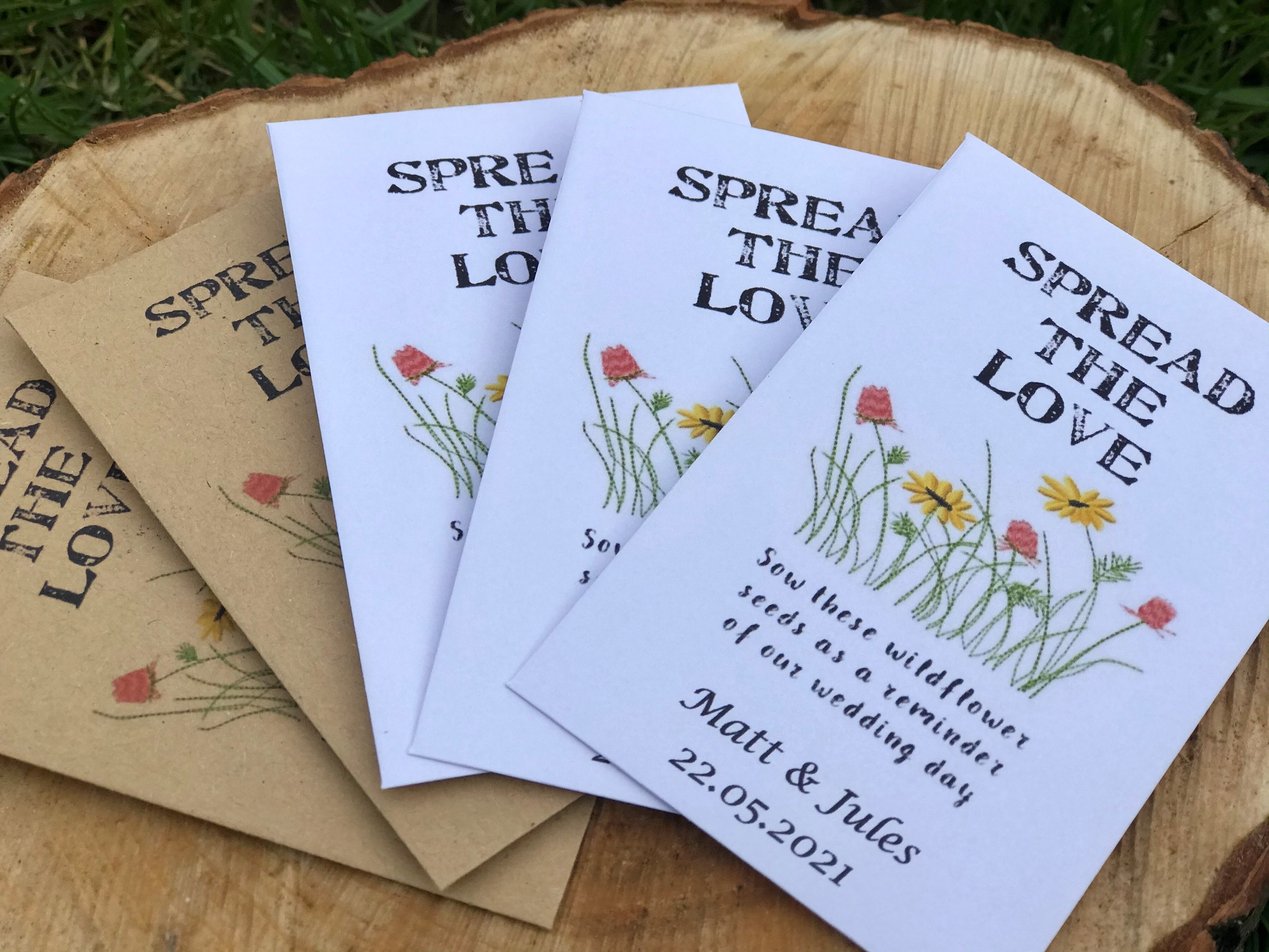 Personalised Eco Friendly Wedding Favour Seed Packets Envelopes Wildflower  Seeds Thankyou Wedding Favours Wedding Thank You Party Bags 