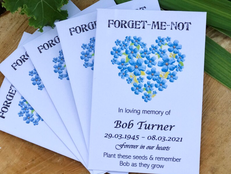 5 Personalised Seeds Funeral Memorial Memory Etsy UK