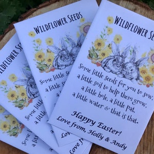 Personalized Happy Easter Gift Wildflower Seed Mix Packets ECO Friendly nature Gift