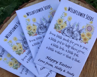 Personalized Happy Easter Gift Wildflower Seed Mix Packets ECO Friendly nature Gift