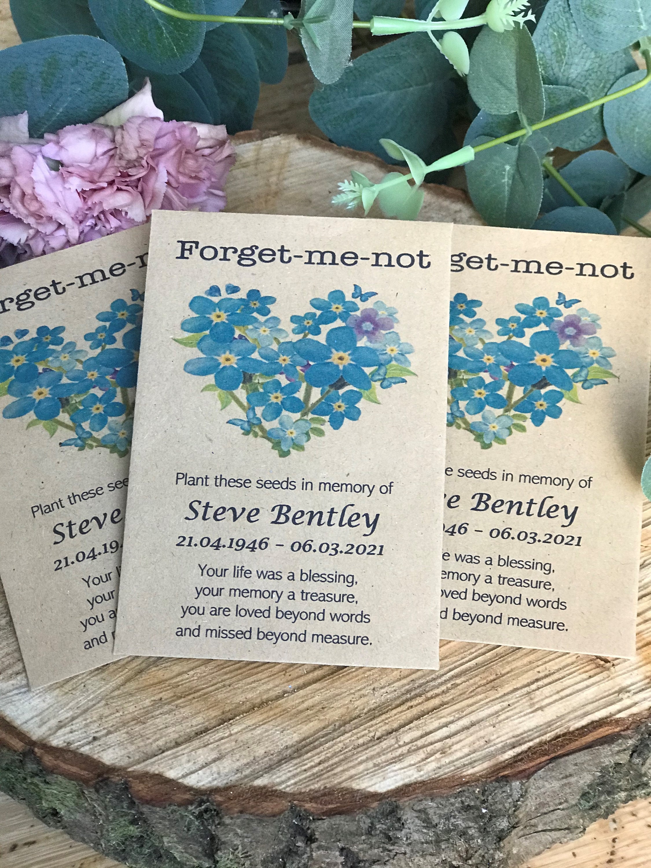 10 Personalised seeds Funeral Memorial Memory Etsy