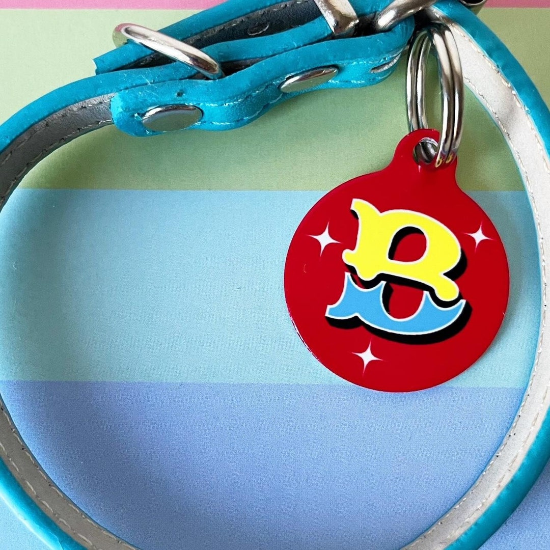 Red Dog Tag Dog Name Tag UK Cat Name Tag New Puppy Gift Etsy UK