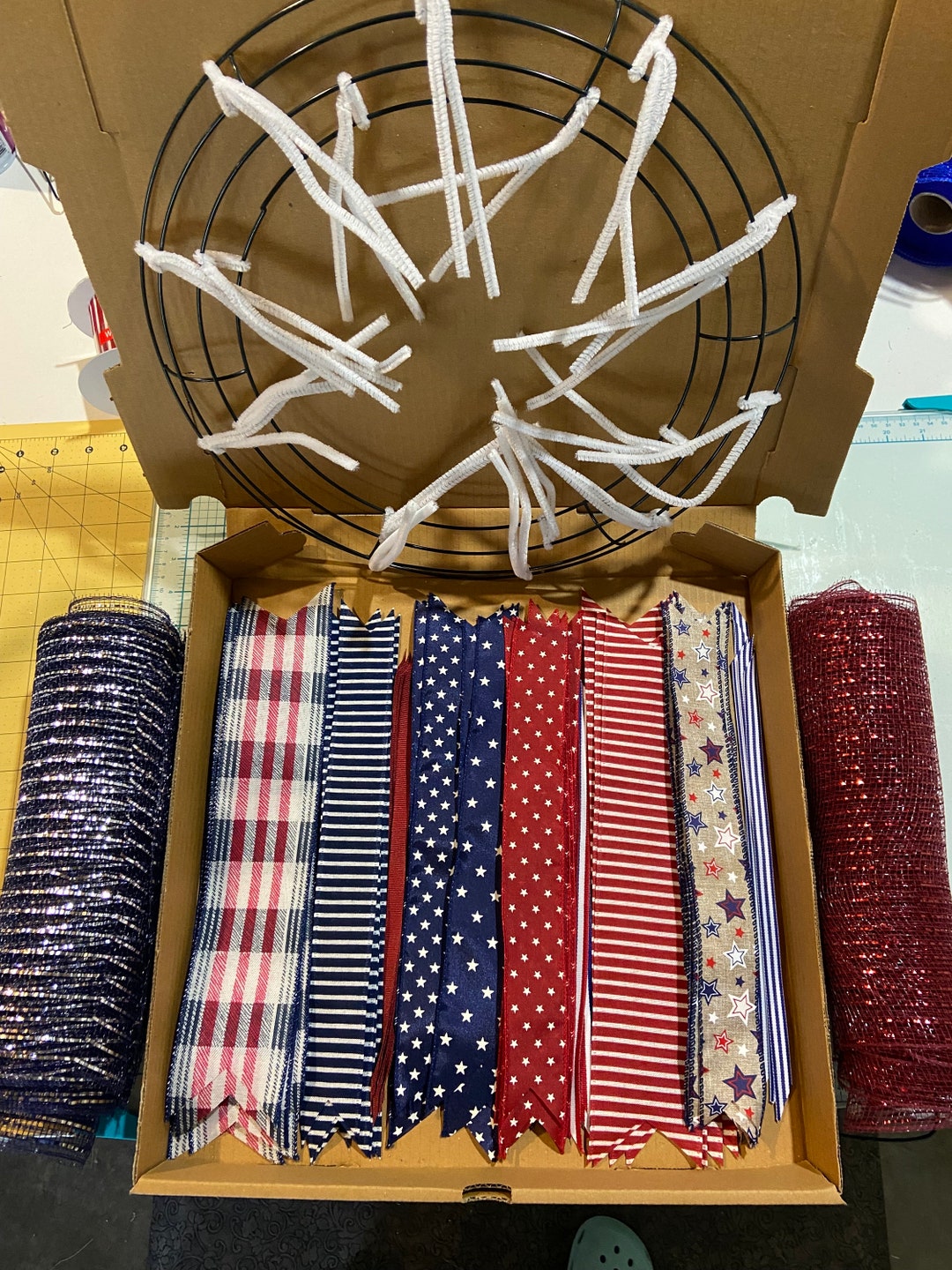 4th of July Wreath Kit,patriotic Wreath, Independence Day Wreath ...