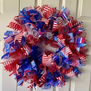 Patriotic Wreath, 4th of July Wreath, Memorial Day Wreath, Red White and Blue Wreath, USA Wreath, Stars and Stripes Wreath, America Wreath