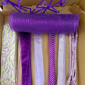 Purple Wreath Kit, Make Your Own Wreath Kit, Purple DIY Wreath Kit, Lavender Wreath Kit, Lavender DIY Wreath Kit, Purple Mesh Wreath Kit