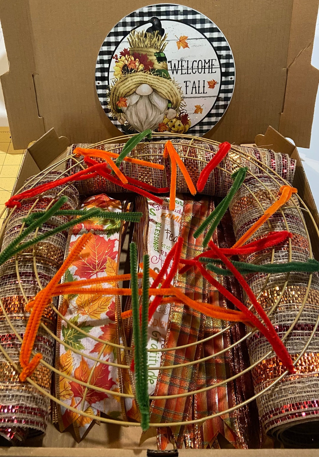 Fall Wreath Kit, Make Your Own Wreath Kit, Autumn Wreath Kit, Craft Kit