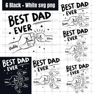 1-6 Fist Bump Father&#39;s Day Bundle Svg ,Toddler Kid Best Dad Ever Fist Bump SVG, Png, Eps Cricut Silhouette