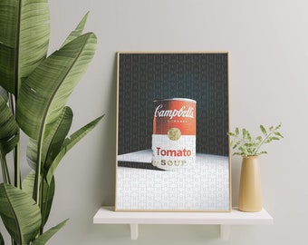 Campbell's Tomato Soup, Jigsaw Puzzle Wall Art, Pop Art Wooden Jigsaw Puzzle, 500 Pieces, Jigsaw Puzzle for Adults, Food Puzzle, Family Game