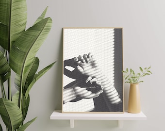 Black & White Hands Jigsaw Puzzle and Wall Decor