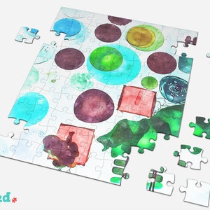 Abstract Art Puzzle, Watercolor Wall Art, Jigsaw Puzzle, Colorful Puzzle, Adult Jigsaw Puzzles, Puzzle Piece Art, Wooden Puzzle, Family Game