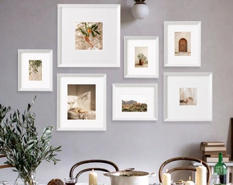 Premium Gallery Wall Frame Set 7 in White, Modern Gallery Wall for Living Room, Bedroom, Staircase, Bathroom, Frames for Wall Gallery Decor