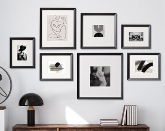 Black Premium Gallery Wall Frame, Modern Gallery Wall for Living Room, Bedroom, Staircase, Bathroom, Hallway, Frames for Wall Decor, Set