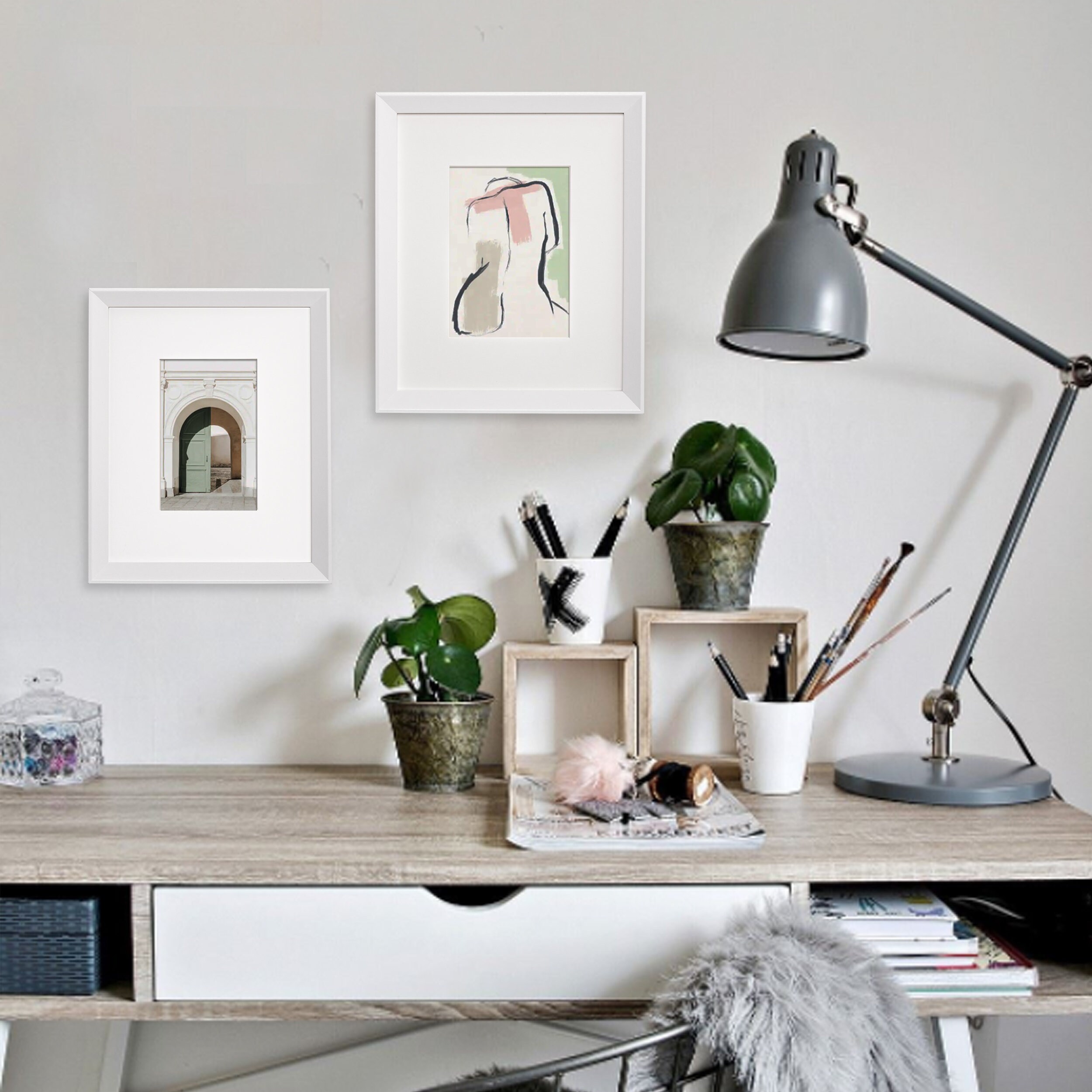 5x7 9x11 White Picture Frame Wall Hanging and Table Top Etsy