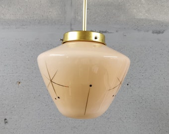 Vintage Art Deco Glass Pendant Bauhaus style Lamp Mid Century Modern Ceiling Lamp Made in Yugoslavia