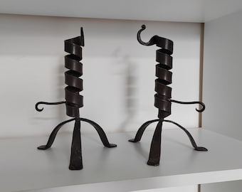 Pair of Wrought Iron Candle Holder with lifting mechanism