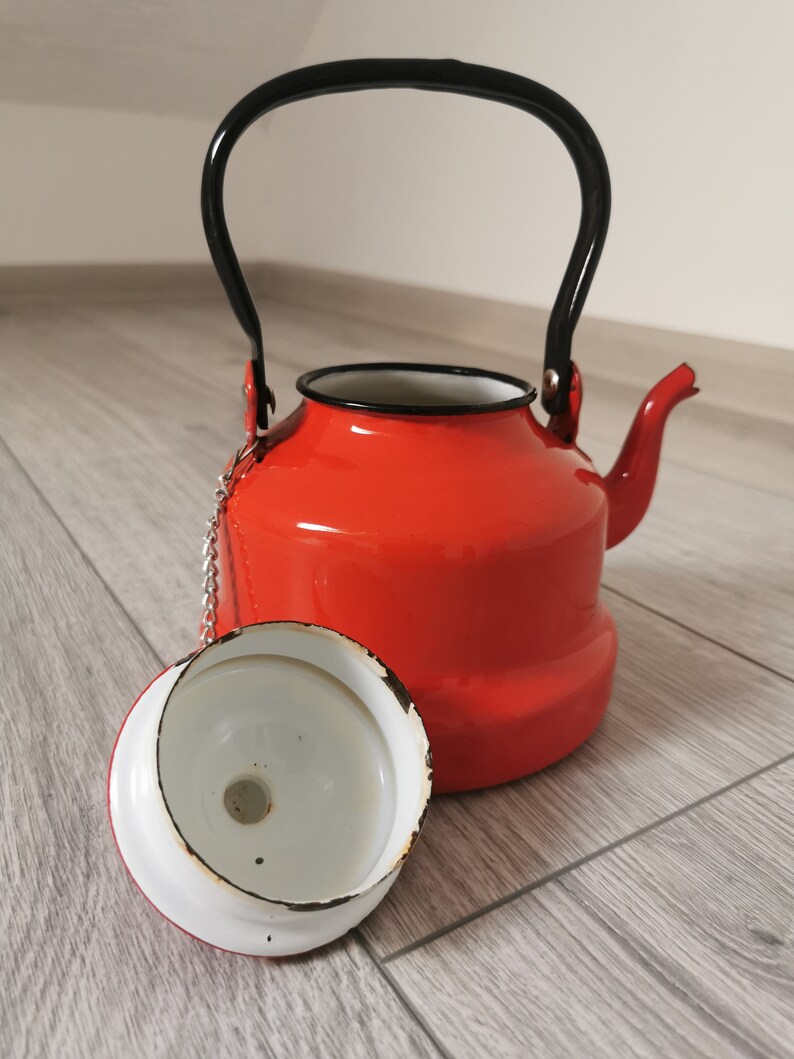 Vintage Enamel Teapot Made in Yugoslavia by Emo Celje Etsy