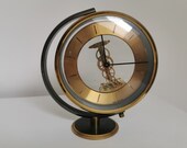 Bulova brass table clock with skeleton movement B 7861 T0 HM 240 made in West Germany