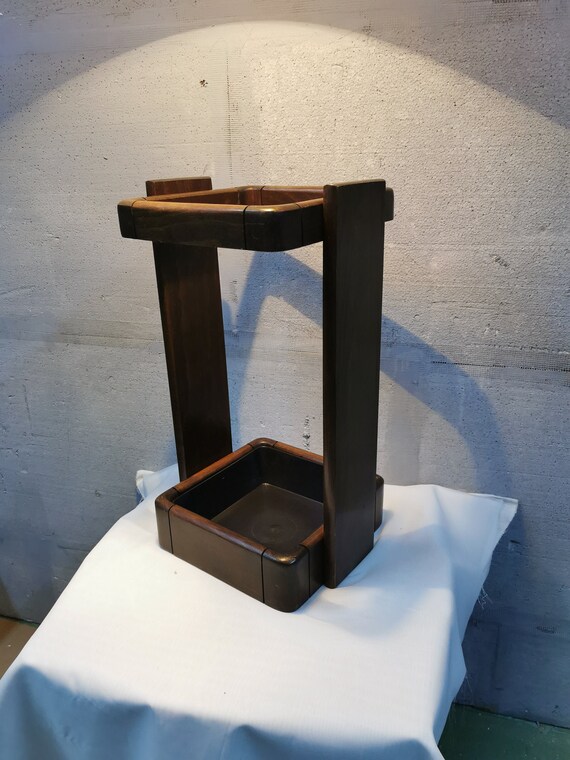 1970s Vintage Wood Umbrella Stand Holder in Gianfranco Etsy