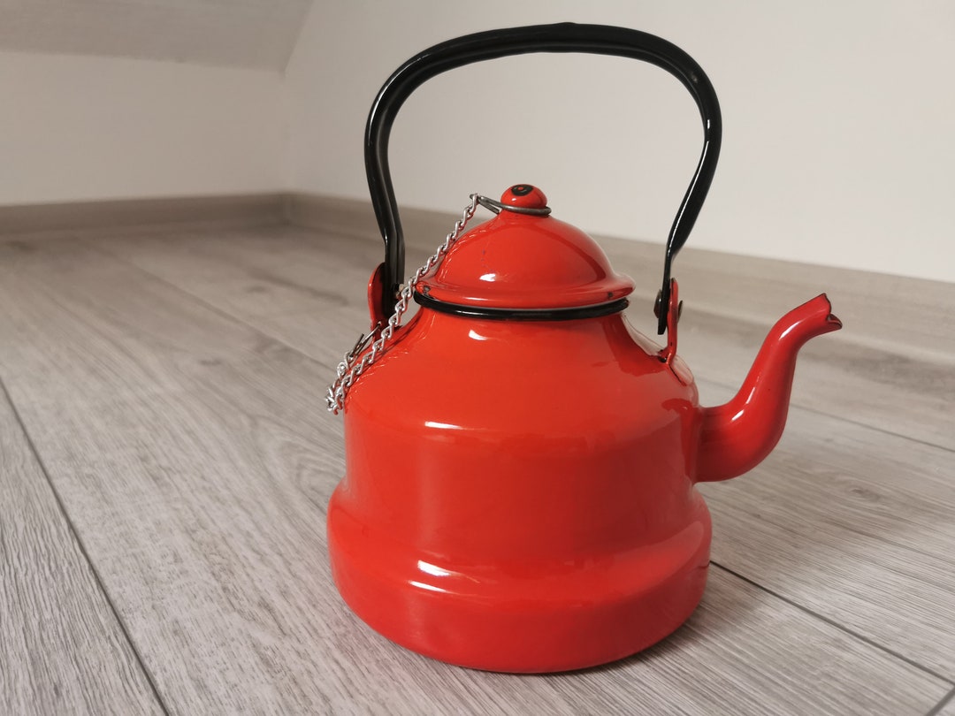 Vintage Enamel Teapot Made in Yugoslavia by Emo Celje Etsy