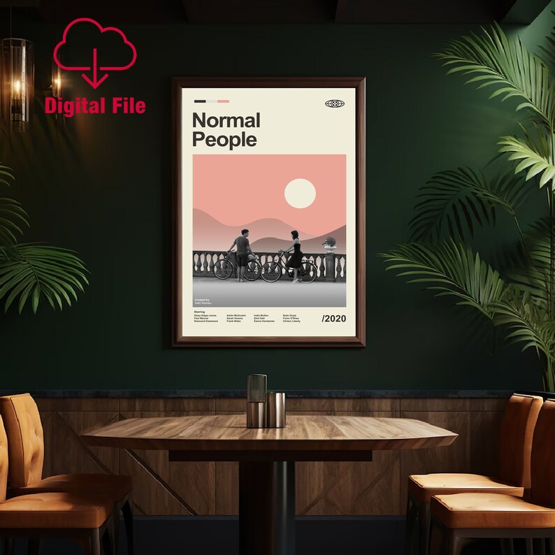 Normal Person Posters Mid Century Modern Normal People Poster Digital Print, Modern Movie ...
