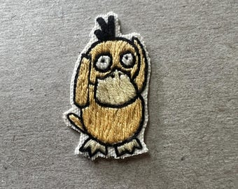 Hand Embroidered Psyduck Patch // sew on patch