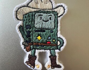 Hand Embroidered BMO Patch// 3" sew on patch