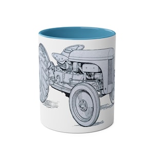 Ferguson Tractor Mug 11oz, Farmhouse Coffee Cup, Gift for Farmers, Vintage Agricultural Decor, Farm Life Ceramic Mug, Retro Rural