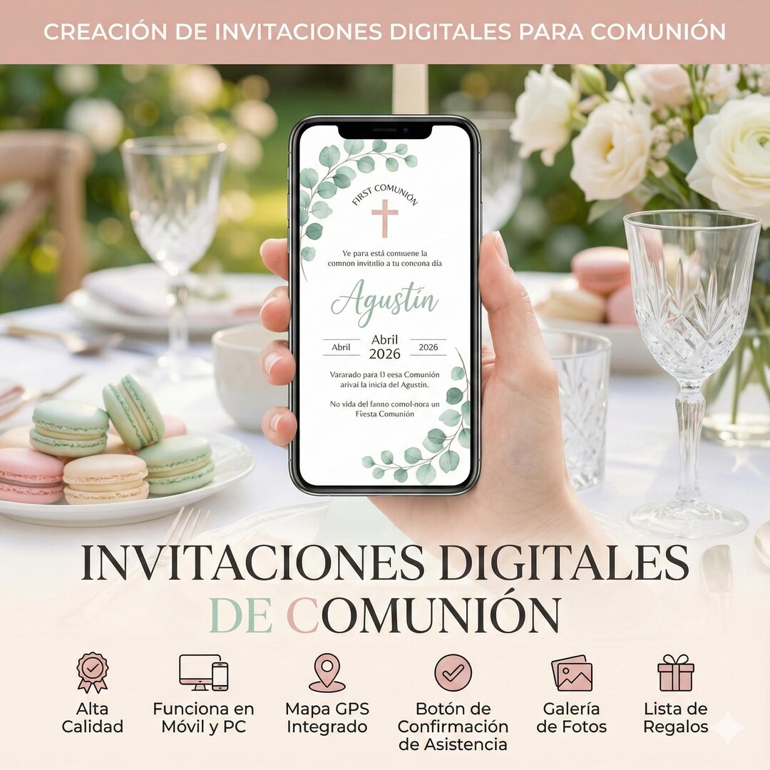 Interactive Digital Communion Invitation • First Communion Website ...