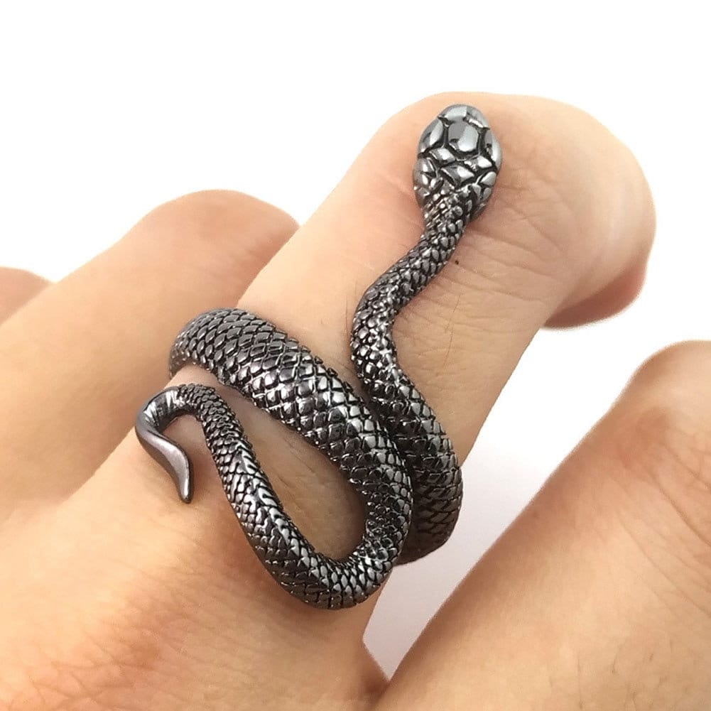 Fashion Silver Opening Adjustable Cute Snake Finger Ring Women's Party Jewelry 